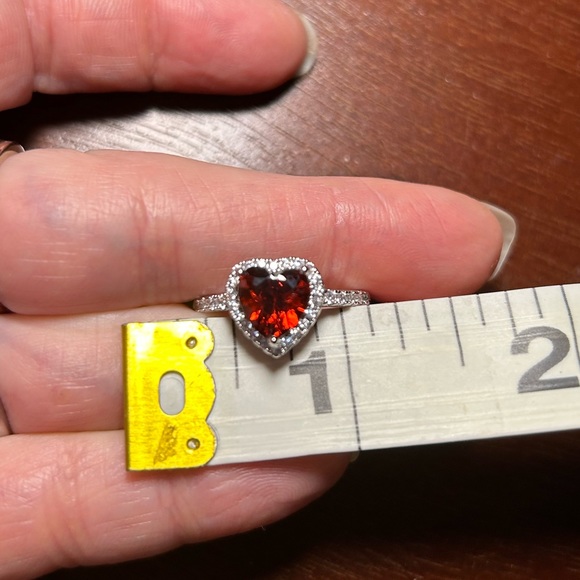 3/$25 Red Heart Cubic Zirconia Heart Shaped Ring - Picture 2 of 4